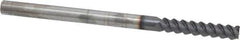 Accupro - 1/4", 1-1/4" LOC, 1/4" Shank Diam, 4" OAL, 3 Flute, Solid Carbide Square End Mill - Single End, AlTiN Finish, Spiral Flute, 60° Helix, Centercutting, Right Hand Cut, Right Hand Flute - Eagle Tool & Supply