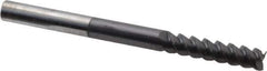 Accupro - 5/16", 1-1/4" LOC, 5/16" Shank Diam, 4" OAL, 3 Flute, Solid Carbide Square End Mill - Single End, AlTiN Finish, Spiral Flute, 60° Helix, Centercutting, Right Hand Cut, Right Hand Flute - Eagle Tool & Supply