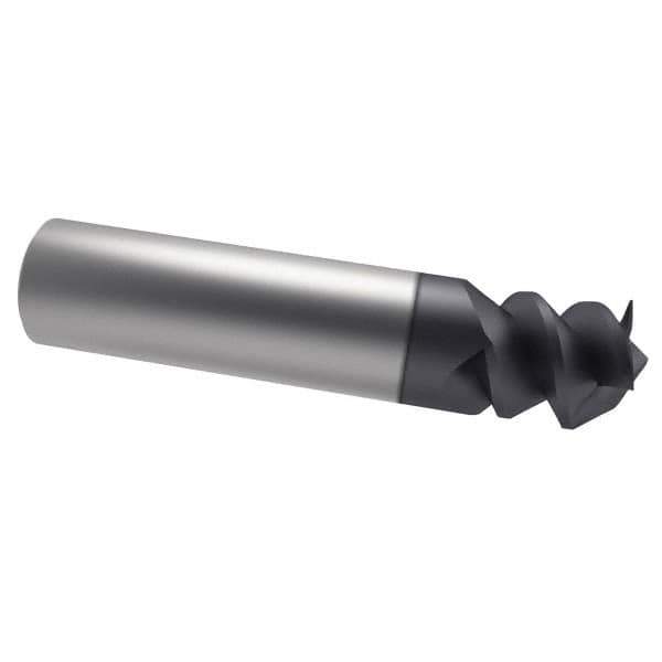 Accupro - 1/2", 5/8" LOC, 1/2" Shank Diam, 2-1/2" OAL, 3 Flute, Solid Carbide Square End Mill - Single End, AlTiN Finish, Spiral Flute, 60° Helix, Centercutting, Right Hand Cut, Right Hand Flute - Eagle Tool & Supply