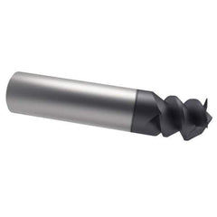 Accupro - 1/2", 5/8" LOC, 1/2" Shank Diam, 2-1/2" OAL, 3 Flute, Solid Carbide Square End Mill - Single End, AlTiN Finish, Spiral Flute, 60° Helix, Centercutting, Right Hand Cut, Right Hand Flute - Eagle Tool & Supply