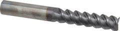 Accupro - 1/2", 2" LOC, 1/2" Shank Diam, 4" OAL, 3 Flute, Solid Carbide Square End Mill - Single End, AlTiN Finish, Spiral Flute, 60° Helix, Centercutting, Right Hand Cut, Right Hand Flute - Eagle Tool & Supply