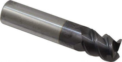 Accupro - 5/8", 3/4" LOC, 5/8" Shank Diam, 3" OAL, 3 Flute, Solid Carbide Square End Mill - Single End, AlTiN Finish, Spiral Flute, 60° Helix, Centercutting, Right Hand Cut, Right Hand Flute - Eagle Tool & Supply