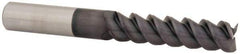 Accupro - 5/8", 2-1/2" LOC, 5/8" Shank Diam, 5" OAL, 3 Flute, Solid Carbide Square End Mill - Single End, AlTiN Finish, Spiral Flute, 60° Helix, Centercutting, Right Hand Cut, Right Hand Flute - Eagle Tool & Supply