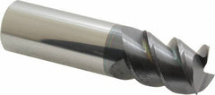 Accupro - 3/4", 1" LOC, 3/4" Shank Diam, 3" OAL, 3 Flute, Solid Carbide Square End Mill - Single End, AlTiN Finish, Spiral Flute, 60° Helix, Centercutting, Right Hand Cut, Right Hand Flute - Eagle Tool & Supply