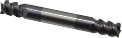 Accupro - 5/16", 7/16" LOC, 5/16" Shank Diam, 2-1/2" OAL, 3 Flute, Solid Carbide Square End Mill - Double End, AlTiN Finish, Spiral Flute, 60° Helix, Centercutting, Right Hand Cut, Right Hand Flute - Eagle Tool & Supply