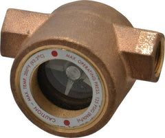 Dwyer - 3/8 Inch, Bronze Body Sight Flow Indicator - 125 Max psi, 3 Inch Overall Length, 200°F - Eagle Tool & Supply