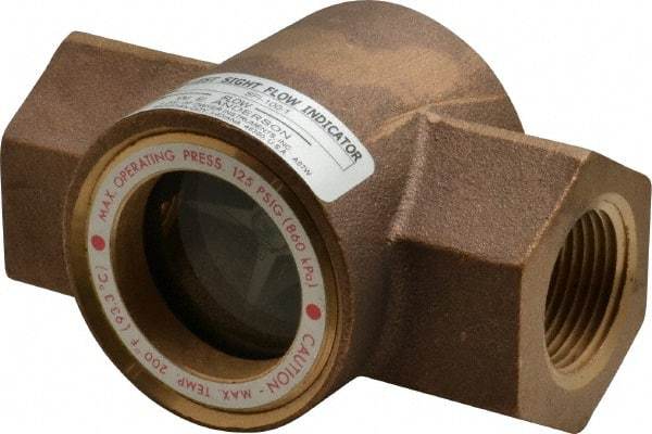 Dwyer - 1 Inch, Bronze Body Sight Flow Indicator - 125 Max psi, 4-3/8 Inch Overall Length, 200°F - Eagle Tool & Supply