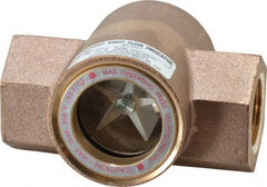 Dwyer - 1 Inch, Bronze Body Sight Flow Indicator - 125 Max psi, 4-3/8 Inch Overall Length, 200°F - Eagle Tool & Supply