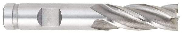 OSG - 19/32", 1-3/8" LOC, 1/2" Shank Diam, 3-3/8" OAL, 4 Flute, Vanadium High Speed Steel Square End Mill - Single End, TiCN Finish, Spiral Flute, 30° Helix, Centercutting, Right Hand Cut, Right Hand Flute, Series 574 - Eagle Tool & Supply
