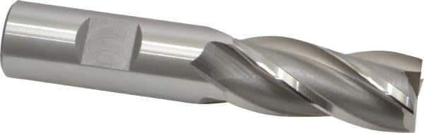 OSG - 3/4", 1-5/8" LOC, 3/4" Shank Diam, 3-7/8" OAL, 4 Flute, Vanadium High Speed Steel Square End Mill - Single End, Uncoated, Spiral Flute, 30° Helix, Centercutting, Right Hand Cut, Right Hand Flute, Series 574 - Eagle Tool & Supply