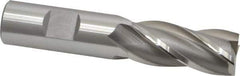 OSG - 3/4", 1-5/8" LOC, 3/4" Shank Diam, 3-7/8" OAL, 4 Flute, Vanadium High Speed Steel Square End Mill - Single End, Uncoated, Spiral Flute, 30° Helix, Centercutting, Right Hand Cut, Right Hand Flute, Series 574 - Eagle Tool & Supply