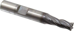 OSG - 9/32", 11/16" LOC, 3/8" Shank Diam, 2-1/2" OAL, 4 Flute, Vanadium High Speed Steel Square End Mill - Single End, TiCN Finish, Spiral Flute, 30° Helix, Centercutting, Right Hand Cut, Right Hand Flute, Series 574 - Eagle Tool & Supply