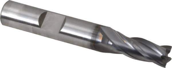 OSG - 5/16", 3/4" LOC, 3/8" Shank Diam, 2-1/2" OAL, 4 Flute, Vanadium High Speed Steel Square End Mill - Single End, TiCN Finish, Spiral Flute, 30° Helix, Centercutting, Right Hand Cut, Right Hand Flute, Series 574 - Eagle Tool & Supply
