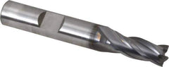 OSG - 5/16", 3/4" LOC, 3/8" Shank Diam, 2-1/2" OAL, 4 Flute, Vanadium High Speed Steel Square End Mill - Single End, TiCN Finish, Spiral Flute, 30° Helix, Centercutting, Right Hand Cut, Right Hand Flute, Series 574 - Eagle Tool & Supply