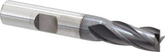 OSG - 11/32", 3/4" LOC, 3/8" Shank Diam, 2-1/2" OAL, 4 Flute, Vanadium High Speed Steel Square End Mill - Single End, TiCN Finish, Spiral Flute, 30° Helix, Centercutting, Right Hand Cut, Right Hand Flute, Series 574 - Eagle Tool & Supply