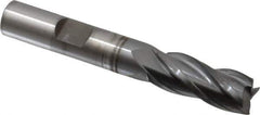 OSG - 13/32", 1" LOC, 3/8" Shank Diam, 2-11/16" OAL, 4 Flute, Vanadium High Speed Steel Square End Mill - Single End, TiCN Finish, Spiral Flute, 30° Helix, Centercutting, Right Hand Cut, Right Hand Flute, Series 574 - Eagle Tool & Supply