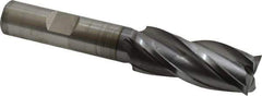 OSG - 21/32", 1-5/8" LOC, 1/2" Shank Diam, 3-5/8" OAL, 4 Flute, Vanadium High Speed Steel Square End Mill - Single End, TiCN Finish, Spiral Flute, 30° Helix, Centercutting, Right Hand Cut, Right Hand Flute, Series 574 - Eagle Tool & Supply