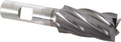 OSG - 15/16", 1-7/8" LOC, 5/8" Shank Diam, 4" OAL, 6 Flute, Vanadium High Speed Steel Square End Mill - Single End, TiCN Finish, Spiral Flute, 30° Helix, Centercutting, Right Hand Cut, Right Hand Flute, Series 574 - Eagle Tool & Supply