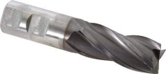 OSG - 7/8", 1-7/8" LOC, 7/8" Shank Diam, 4-1/8" OAL, 4 Flute, Vanadium High Speed Steel Square End Mill - Single End, TiCN Finish, Spiral Flute, 30° Helix, Centercutting, Right Hand Cut, Right Hand Flute, Series 574 - Eagle Tool & Supply