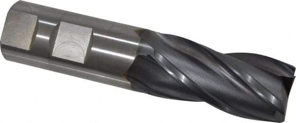 OSG - 1", 2" LOC, 1" Shank Diam, 4-1/2" OAL, 4 Flute, Vanadium High Speed Steel Square End Mill - Single End, TiCN Finish, Spiral Flute, 30° Helix, Centercutting, Right Hand Cut, Right Hand Flute, Series 574 - Eagle Tool & Supply