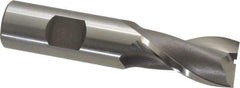 OSG - 3/4", 1-5/16" LOC, 3/4" Shank Diam, 3-9/16" OAL, 2 Flute, Vanadium High Speed Steel Square End Mill - Single End, Uncoated, Spiral Flute, 30° Helix, Centercutting, Right Hand Cut, Right Hand Flute, Series 573 - Eagle Tool & Supply