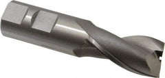 OSG - 7/8", 1-1/2" LOC, 7/8" Shank Diam, 3-3/4" OAL, 2 Flute, Vanadium High Speed Steel Square End Mill - Single End, Uncoated, Spiral Flute, 30° Helix, Centercutting, Right Hand Cut, Right Hand Flute, Series 573 - Eagle Tool & Supply