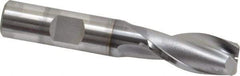 OSG - 17/32", 1-1/8" LOC, 1/2" Shank Diam, 3-1/8" OAL, 2 Flute, Vanadium High Speed Steel Square End Mill - Single End, TiCN Finish, Spiral Flute, 30° Helix, Centercutting, Right Hand Cut, Right Hand Flute, Series 573 - Eagle Tool & Supply