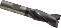 OSG - 23/32", 1-5/16" LOC, 1/2" Shank Diam, 3-5/16" OAL, 2 Flute, Vanadium High Speed Steel Square End Mill - Single End, TiCN Finish, Spiral Flute, 30° Helix, Centercutting, Right Hand Cut, Right Hand Flute, Series 573 - Eagle Tool & Supply