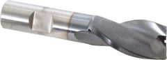 OSG - 13/16", 1-1/2" LOC, 5/8" Shank Diam, 3-5/8" OAL, 2 Flute, Vanadium High Speed Steel Square End Mill - Single End, TiCN Finish, Spiral Flute, 30° Helix, Centercutting, Right Hand Cut, Right Hand Flute, Series 573 - Eagle Tool & Supply