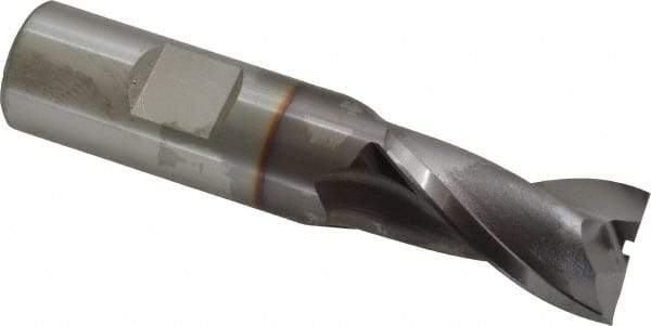 OSG - 3/4", 1-5/16" LOC, 3/4" Shank Diam, 3-9/16" OAL, 2 Flute, Vanadium High Speed Steel Square End Mill - Single End, TiCN Finish, Spiral Flute, 30° Helix, Centercutting, Right Hand Cut, Right Hand Flute, Series 573 - Eagle Tool & Supply