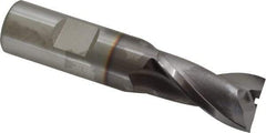 OSG - 3/4", 1-5/16" LOC, 3/4" Shank Diam, 3-9/16" OAL, 2 Flute, Vanadium High Speed Steel Square End Mill - Single End, TiCN Finish, Spiral Flute, 30° Helix, Centercutting, Right Hand Cut, Right Hand Flute, Series 573 - Eagle Tool & Supply