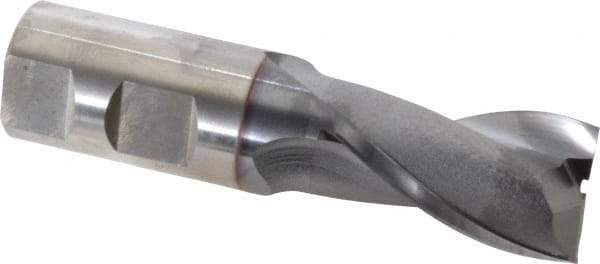 OSG - 1", 1-5/8" LOC, 1" Shank Diam, 4-1/8" OAL, 2 Flute, Vanadium High Speed Steel Square End Mill - Single End, TiCN Finish, Spiral Flute, 30° Helix, Centercutting, Right Hand Cut, Right Hand Flute, Series 573 - Eagle Tool & Supply