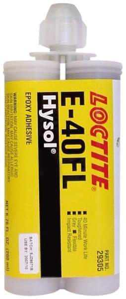 Loctite - 200 mL Cartridge Two Part Epoxy - 40 min Working Time, 3,750 psi Shear Strength, Series E-40FL - Eagle Tool & Supply