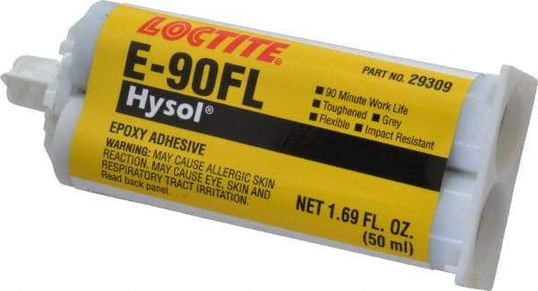 Loctite - 50 mL Cartridge Two Part Epoxy - 90 min Working Time, 3,130 psi Shear Strength, Series E-90FL - Eagle Tool & Supply