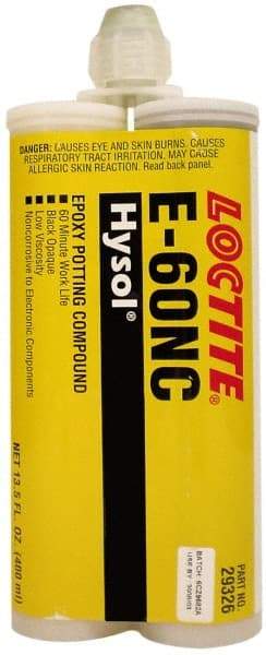 Loctite - 400 mL Cartridge Two Part Epoxy - 60 min Working Time, 3,110 psi Shear Strength, Series E-60NC - Eagle Tool & Supply