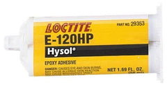 Loctite - 50 mL Cartridge Two Part Epoxy - 120 min Working Time, 4,800 psi Shear Strength, Series E-120HP - Eagle Tool & Supply