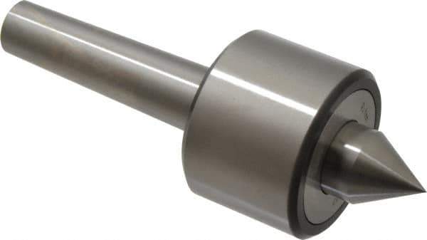 Riten - MT3 Taper Shank, 2-3/8" Head Diam 4,480 Lb Capacity Live Center - 4,000 Max RPM, 1-3/4" Head Length, 1" Point Diam, 1-1/4" Point Len, 1,100 Lb Max Workpc, 6-7/16" OAL, 1-1/4" Long Tip, Standard Point - Eagle Tool & Supply