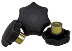 KIPP - 63mm Head Diam, 7 Point Lobed Knob - 12mm Hole, Thermoplastic, Black - Eagle Tool & Supply