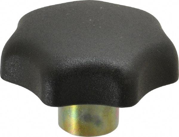 KIPP - 1.57" Head Diam, 7 Point Lobed Knob - 1/4" Hole, Thermoplastic, Black - Eagle Tool & Supply