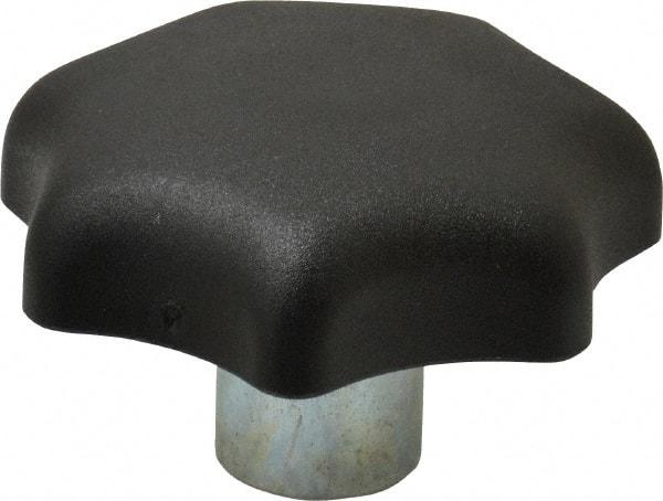 KIPP - 63mm Head Diam, 7 Point Lobed Knob - M12x1.75 Hole, Thermoplastic, Black - Eagle Tool & Supply