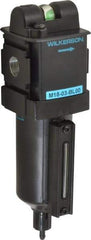 Wilkerson - 3/8" Port Coalescing Filter - Cast Aluminum Bowl, Manual Drain, 150 Max psi, 0.05 Micron Rating, 8.2" Long x 2.36" Wide - Eagle Tool & Supply
