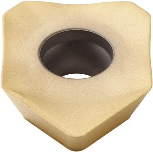 Seco - SEEX43 M14 Grade F30M Carbide Milling Insert - TiAlN/TiN Finish, 3/16" Thick, 1/2" Inscribed Circle - Eagle Tool & Supply