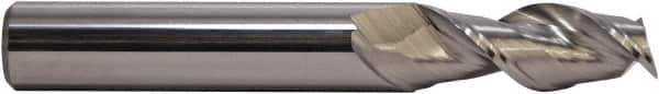 M.A. Ford - 1/2", 1-1/4" LOC, 1/2" Shank Diam, 3-1/2" OAL, 2 Flute, Solid Carbide Square End Mill - Single End, TiCN Finish, Spiral Flute, 45° Helix, Centercutting, Right Hand Cut, Right Hand Flute - Eagle Tool & Supply