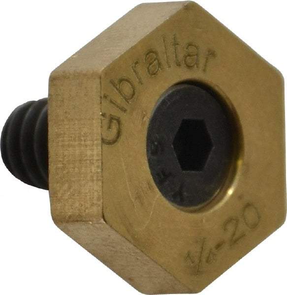 Gibraltar - 5/8" Hex, 1/4-20 Stud Thread, Symmetrical Hex Clamp - 0.11" Hex Height, 15/32" Thread Length, 10 Clamps - Eagle Tool & Supply