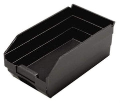 Quantum Storage - 11-5/8" Deep, Black Polypropylene Hopper Shelf Bin - 4" High x 6-5/8" Wide x 11-5/8" Long - Eagle Tool & Supply