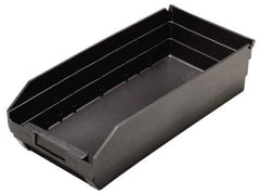 Quantum Storage - 17-7/8" Deep, Black Polypropylene Hopper Shelf Bin - 4" High x 8-3/8" Wide x 17-7/8" Long - Eagle Tool & Supply