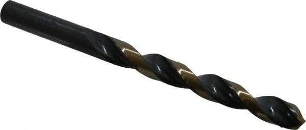 Triumph Twist Drill - 25/64" 135° High Speed Steel Jobber Drill - Oxide/Gold Finish, Right Hand Cut, Spiral Flute, Straight Shank, 5-1/8" OAL, Split Point - Eagle Tool & Supply