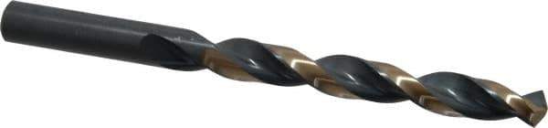 Triumph Twist Drill - 7/16" 135° High Speed Steel Jobber Drill - Oxide/Gold Finish, Right Hand Cut, Spiral Flute, Straight Shank, 5-1/2" OAL, Split Point - Eagle Tool & Supply