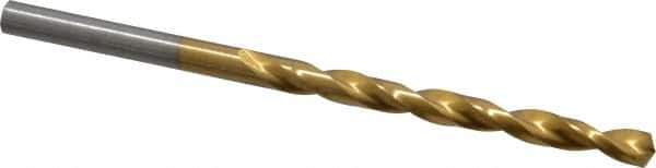 Triumph Twist Drill - 3/16" 135° High Speed Steel Jobber Drill - TiN Finish, Right Hand Cut, Spiral Flute, Straight Shank, 3-1/2" OAL, Split Point - Eagle Tool & Supply