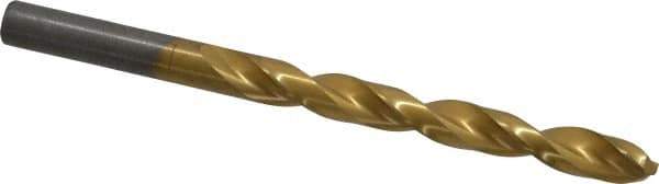 Triumph Twist Drill - 21/64" 135° High Speed Steel Jobber Drill - TiN Finish, Right Hand Cut, Spiral Flute, Straight Shank, 4-5/8" OAL, Split Point - Eagle Tool & Supply